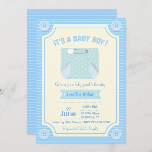 C'est une invitation de douche de bébé (Devant / Derrière)