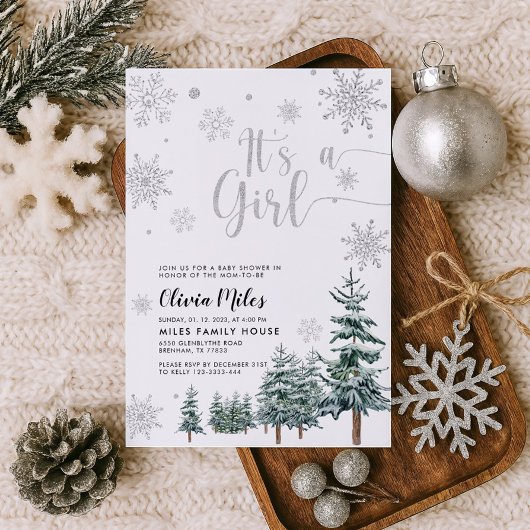 C'est une invitation de fille, baby shower d'hiver