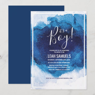 C'est une invitation pour une fête de bébé garçon,