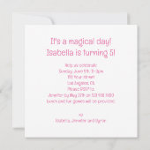 C'est une journée magique ! Invitation à l'anniver (Dos)