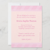 C'est une photo de fille carte de faire-part bébé  (Dos)