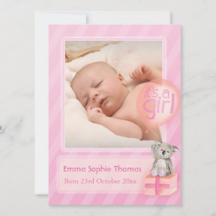 C'est une photo de fille carte de faire-part bébé