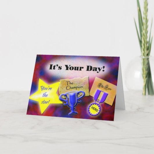 "C'est votre jour !" carte de version de congrats (Devant)