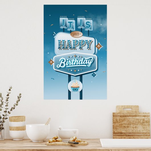 C'est votre joyeux affiche d'anniversaire (24x36) (Cuisine)