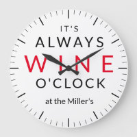 C'est Wine o'clock bar horloge