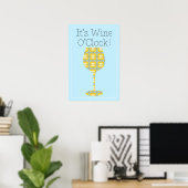 C'est Wine O'Clock ! Poster humoristique moderne (Bureau à domicile)