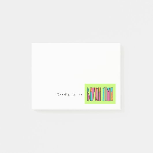 Cet endroit tourne sur la plage Heure Post-it Note (Devant)