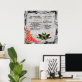 Cette affiche poétique de rose (Bureau à domicile)