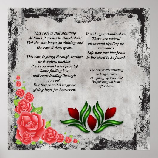 Cette affiche poétique de rose (Devant)