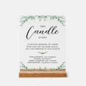 Cette bougie brûle le mémorial de verdure Mariage  (Recto)