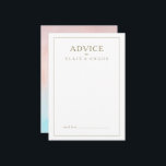 Cette carte de conseil Mariage d'été Sunset Waterc<br><div class="desc">Cette carte de conseil mariage d'aquarelle coucher d'été est parfaite pour votre mariage de plage tropicale. Conçu avec un corail de pêche orange minimaliste et une aquarelle bleue poussiéreuse, accompagné d'une simple typographie dorée de sable rustique. Il est sûr de correspondre à vos vibes de mariage de destination côtière bohème...</div>