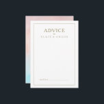 Cette carte de conseil Mariage d'été Sunset Waterc<br><div class="desc">Cette carte de conseil mariage d'aquarelle coucher d'été est parfaite pour votre mariage de plage tropicale. Conçu avec un corail de pêche orange minimaliste et une aquarelle bleue poussiéreuse, accompagné d'une simple typographie dorée de sable rustique. Il est sûr de correspondre à vos vibes de mariage de destination côtière bohème...</div>