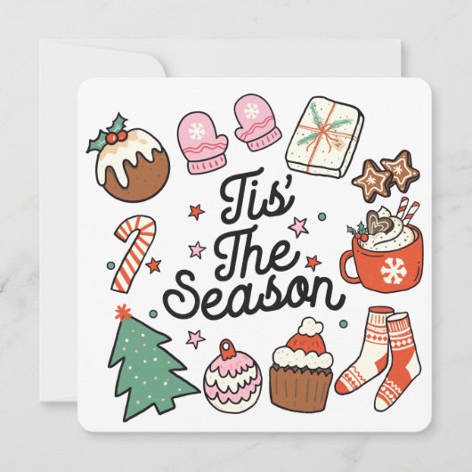 Cette Carte De Fêtes De Noël Rétro De La Saison (Devant)