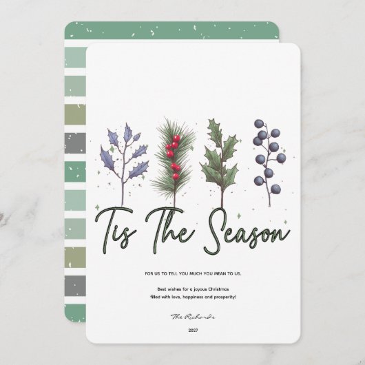 Cette carte de Noël de saison (Devant / Derrière)