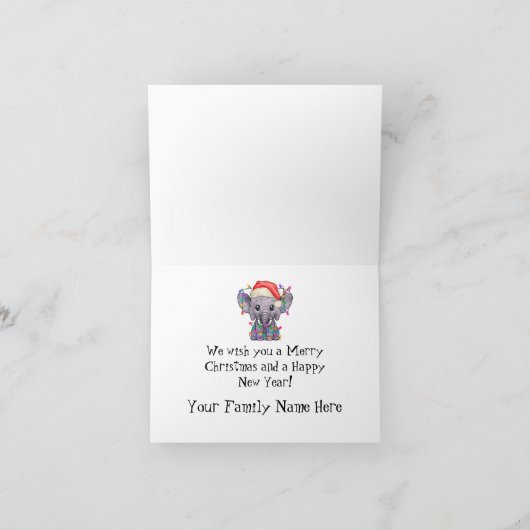 Cette carte de Noël éléphante (Intérieur)
