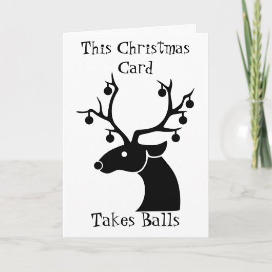 Cette carte de Noël prend des boules (Devant)