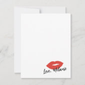 Cette carte de papier à lettres Kiss Script - Roug (Devant)