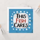 Cette carte de voeux Fish Cares (Devant/Arrière en situation)