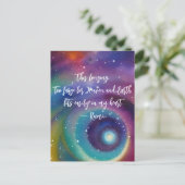 Cette carte postale céleste avec citation de Rumi  (Debout devant)