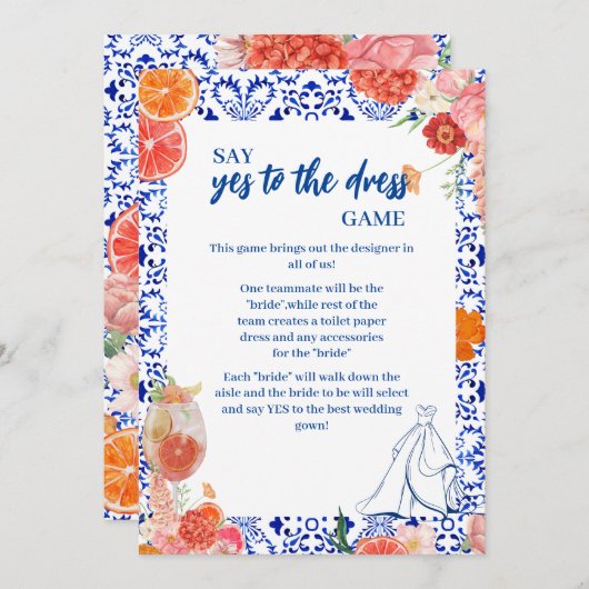 Cette douche amore oui à la carte de jeu robe (Devant / Derrière)