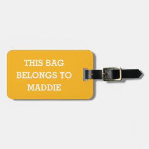Cette étiquette de bagage appartient à Nom Étiquet