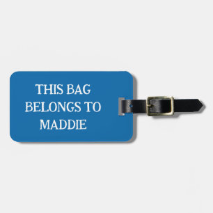 Cette étiquette de bagage appartient à Nom Étiquet