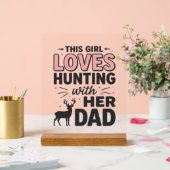 Cette fille adore chasser avec son papa design vin (Mariage)