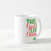Cette fille aime la Mug de Noël personnalisée (Devant droit)