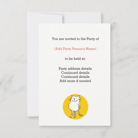 Cette Invitation De Chat (Dos)