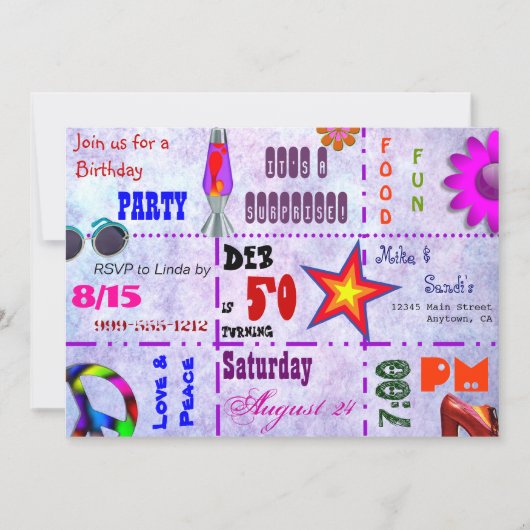 Cette invitation des années 70 (Devant)