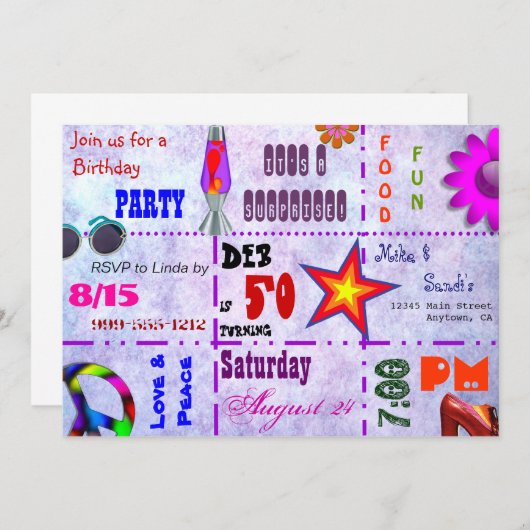 Cette invitation des années 70 (Devant / Derrière)