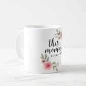 Cette Maman Appartient À - Mug floral personnalisé (Devant gauche)