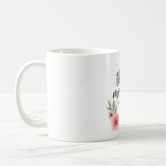 Cette Maman Appartient À - Mug floral personnalisé (Gauche)