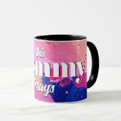 Cette maman prie pour la Mug Abstraite rose et ble (Devant droit)