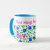 'Cette Mug appartient à Bev' Ringer Mug (Devant gauche)
