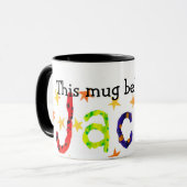 'Cette Mug appartient à Jacob' Blancs Ringer Mug (Devant gauche)