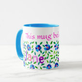 'Cette Mug appartient à Jane' Ringer Mug (Devant gauche)