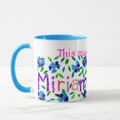 'Cette Mug appartient à Miriam' Ringer Mug (Gauche)