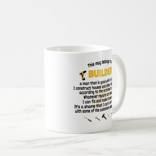   Cette Mug Appartient À Un Constructeur. Cadeau d (Devant droit)