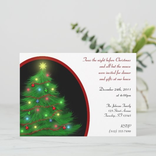 "Cette nuit" Noël (Eve) Arbre Invitations (Debout devant)