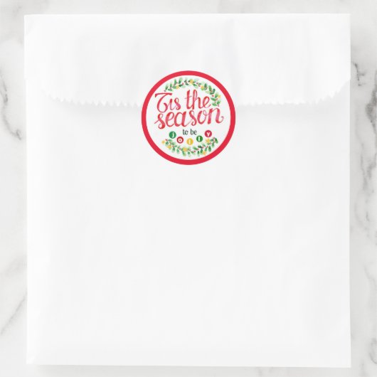 Cette saison Stickers Red Christmas Circle (Sac)