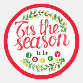 Cette saison Stickers Red Christmas Circle (Devant)