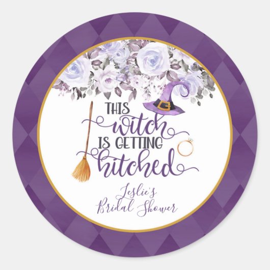 Cette sorcière se marie Autocollant Rond Personnal (Devant)