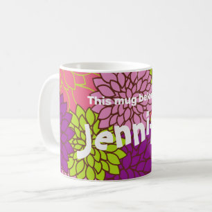 Cette tasse appartient à .. Votre nom .. Floral gr
