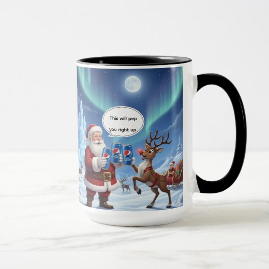 Cette tasse de Noël vous donnera du pep AI utilisé (Droite)