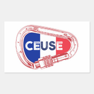 Ceuse Frankrijk Rock Climbing Karabiner Rechthoekige Sticker