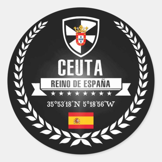 Ceuta Ronde Sticker (Voorkant)