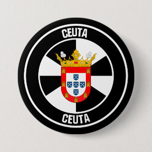 Ceuta Round Emblem Ronde Button 7,6 Cm