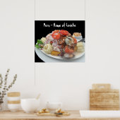 Ceviche con Mariscos-on Dramatic Black Background Poster (Keuken)