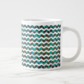 Cevron Dalmatian Brown en Blauwgroen Grote Koffiekop (Rechts)